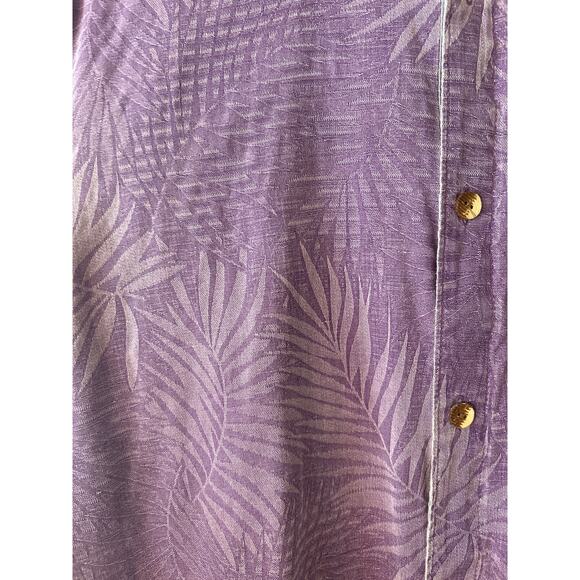 Tommy Bahama Men's Hawaiian Camp Short Sleeve Shirt Purple Large 100% Silk - Picture 2 of 6